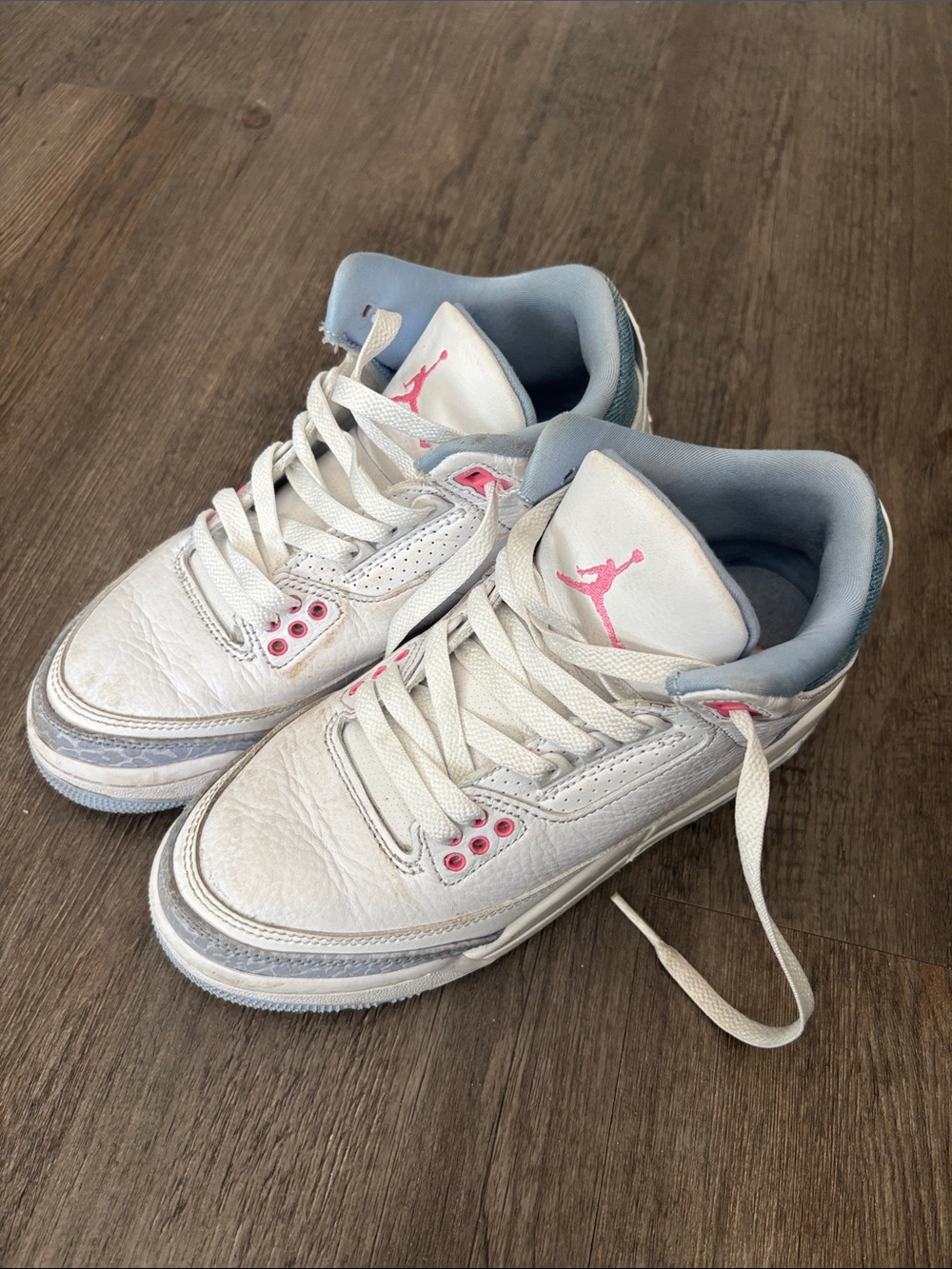 Jordan Kids White and Pink Low-Top Sneakers